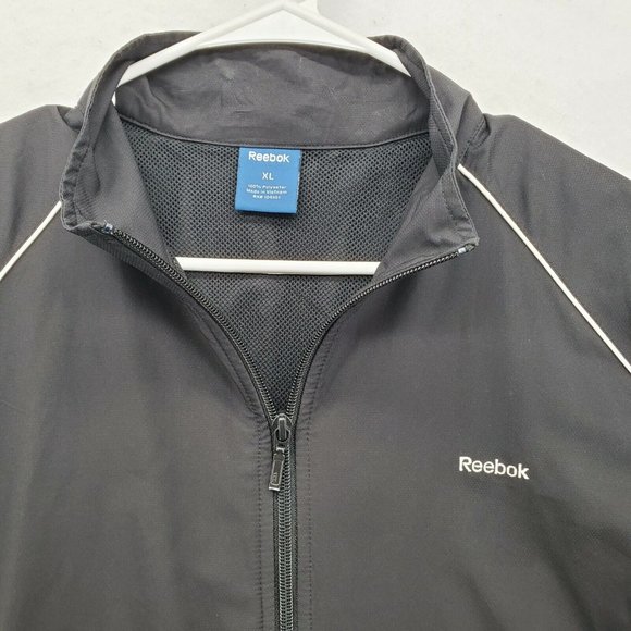 REEBOK Windbreaker Women's Warm Up Track Jacket Full-Zip Black Size XL - Picture 8 of 12